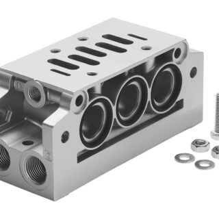 NAVW-3/8-2-ISO manifold sub-base with 90° connections 152790