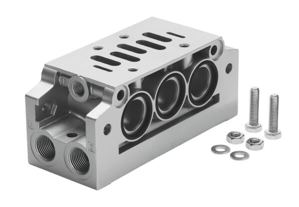 NAVW-3/8-2-ISO manifold sub-base with 90° connections 152790